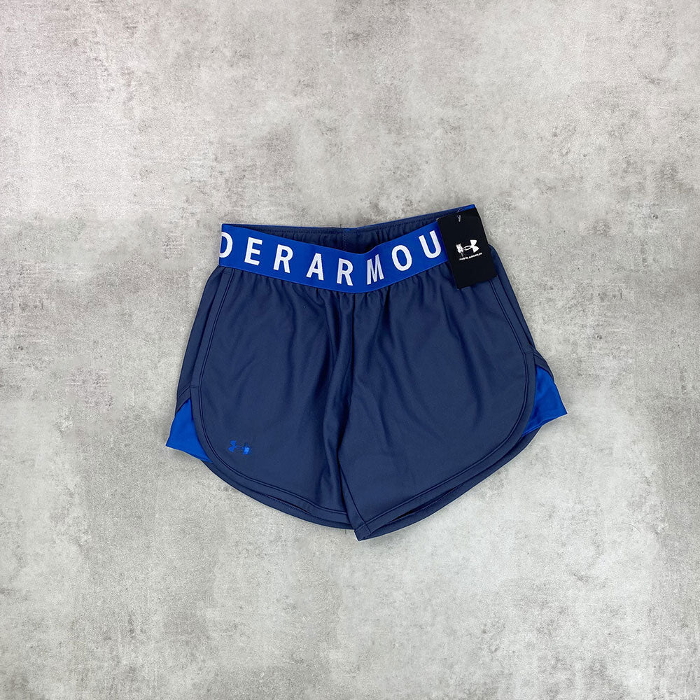 un am play shorts blue women's