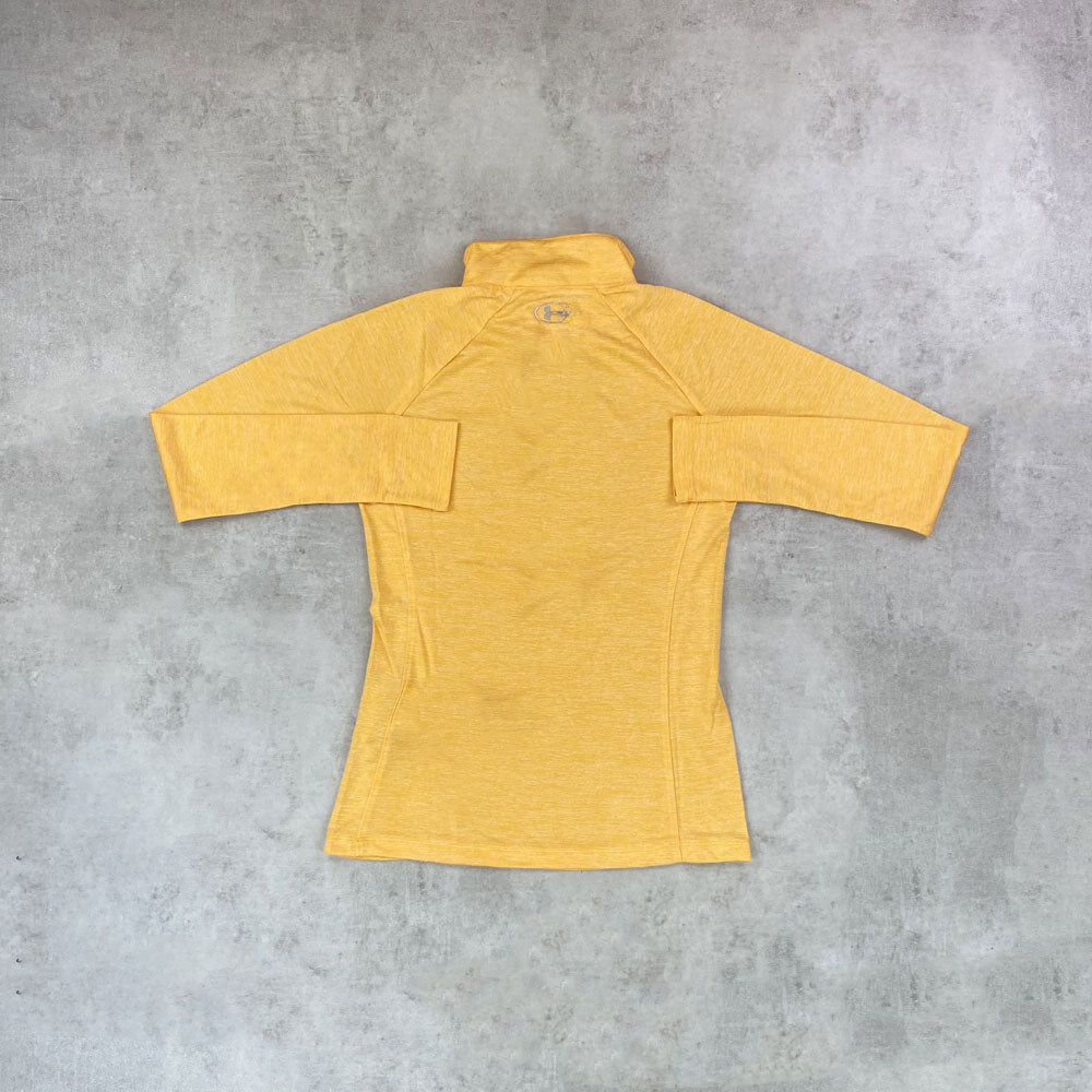 un am tech 2.0 half zip peach yellow women's