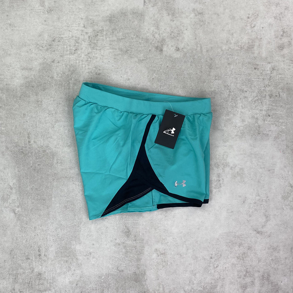 un am play up shorts jade green/ black women's
