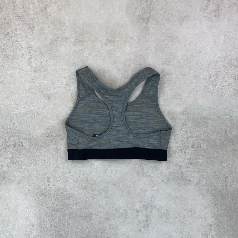 nk swoosh bra grey women's