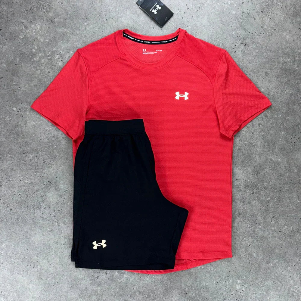 un am short set - red/black