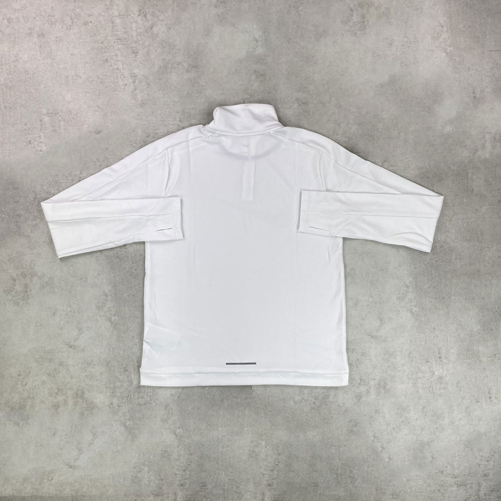 nk swoosh half zip active white/ black women's