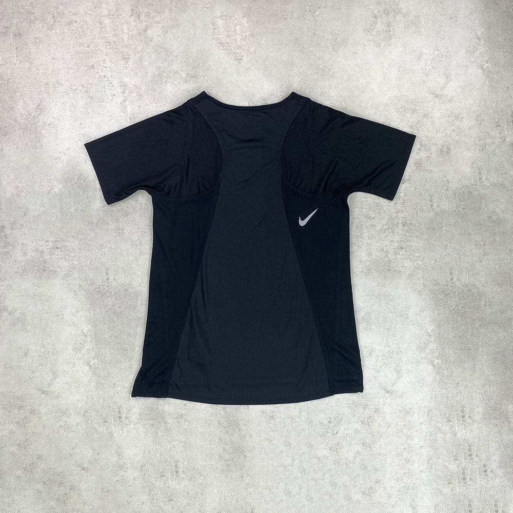 nke dri-fit short sleeve race top black women's
