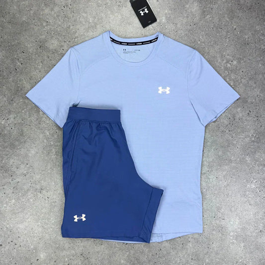UN ARM SHORT SET -LILAC/BLUE