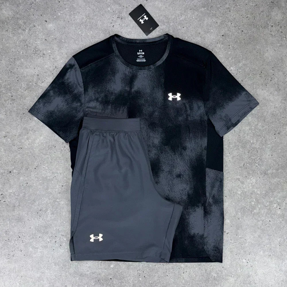 un arm short set - smoke grey