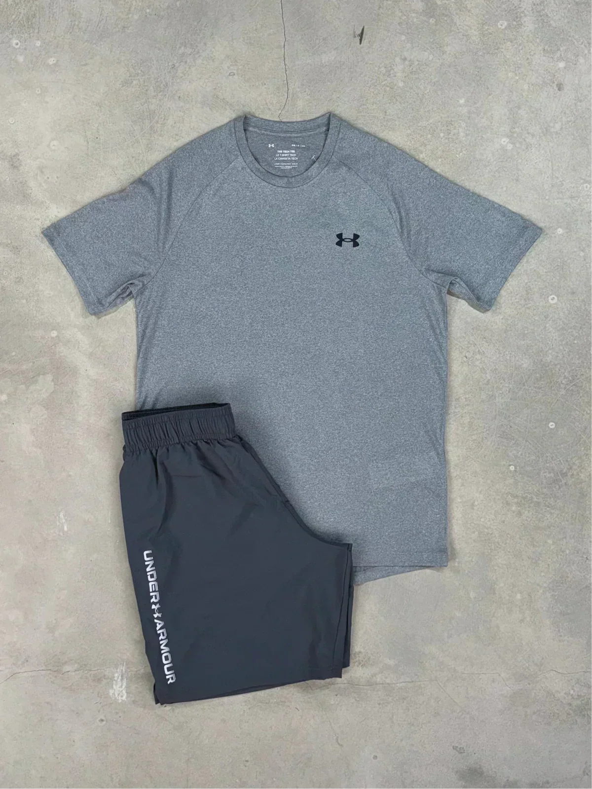 un/arm short set - slate grey